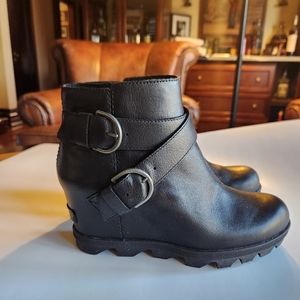 Sorel Joan of Arc Buckle Leather Wedge